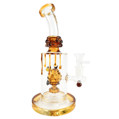 Bong-de-Vidro-Abduzido-Gold-Line-Pequeno-Honey-Cumb-Ambar-31211