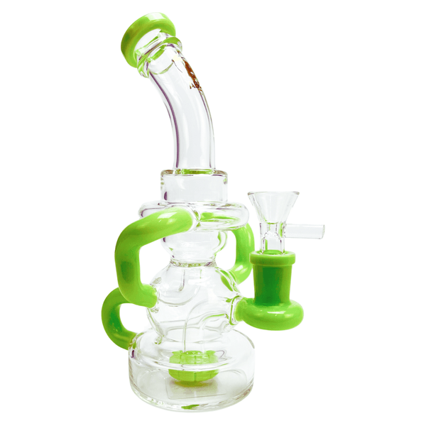 Bong-de-Vidro-Abduzido-Gold-Line-Pequeno-Recycler-Petty-Milk-Green-31199-1