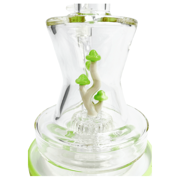 Bong-de-Vidro-Abduzido-Gold-Line-Pequeno-Mushroom-Family-Milk-Green-31194-2