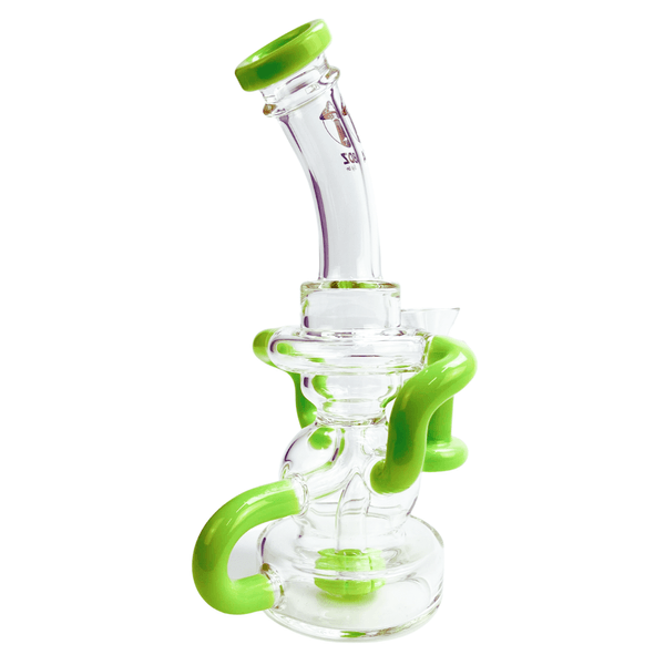 Bong-de-Vidro-Abduzido-Gold-Line-Pequeno-Recycler-Petty-Milk-Green-31199-2