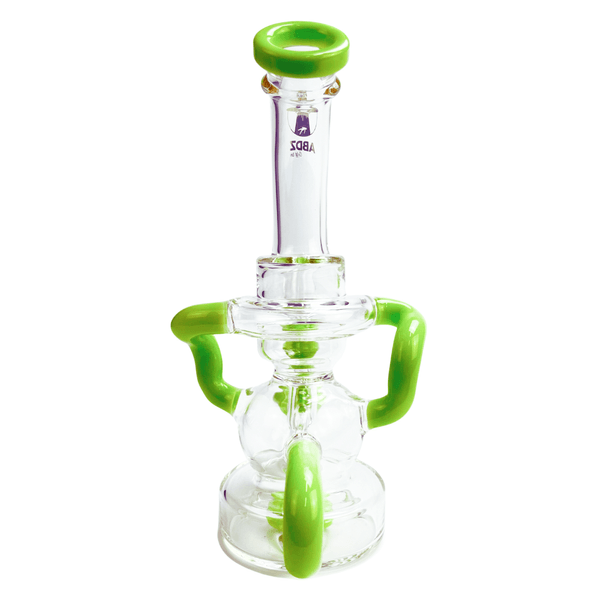 Bong-de-Vidro-Abduzido-Gold-Line-Pequeno-Recycler-Petty-Milk-Green-31199-3