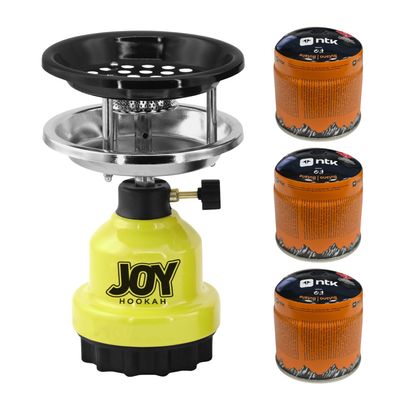 Kit-Fogareiro-Joy-Mirage-com-3-Latas-de-Refil-Gas-Nautika-Amarelo-34002